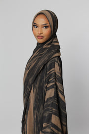 Almond Brown Matching Chiffon Abaya