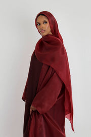 Organza Burgundy Abaya