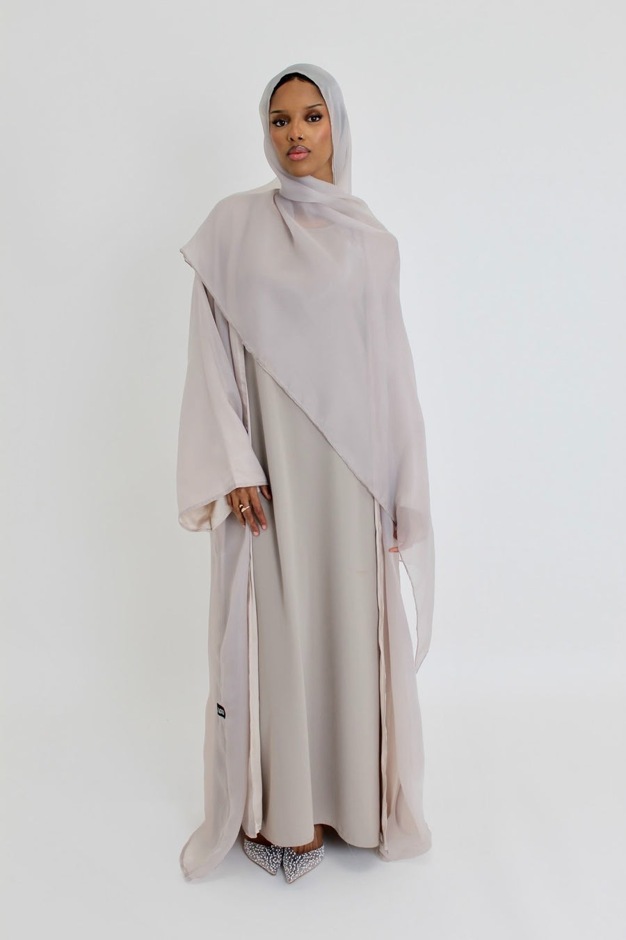 Organza Nude Abaya