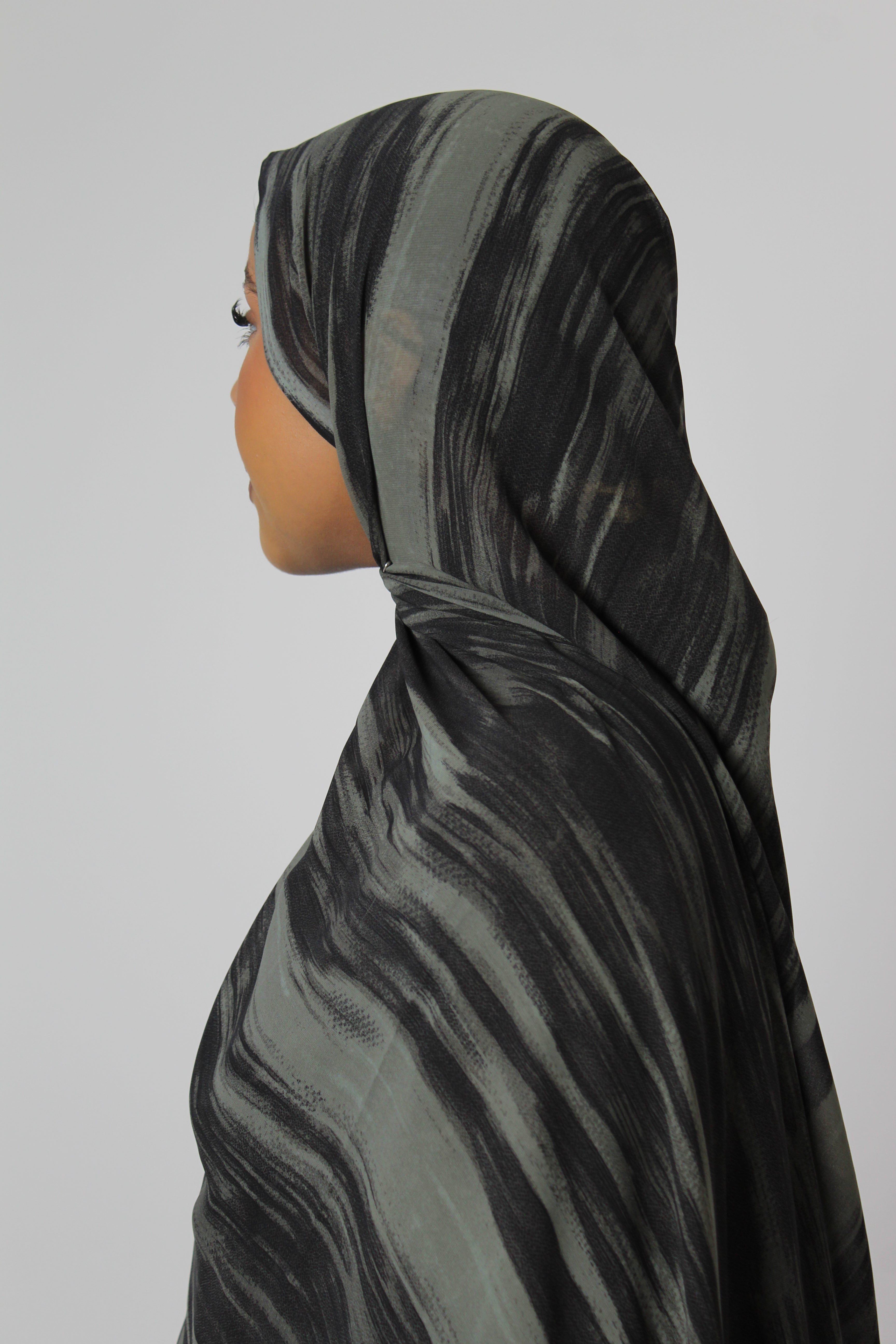 Sage Green Matching Chiffon Abaya