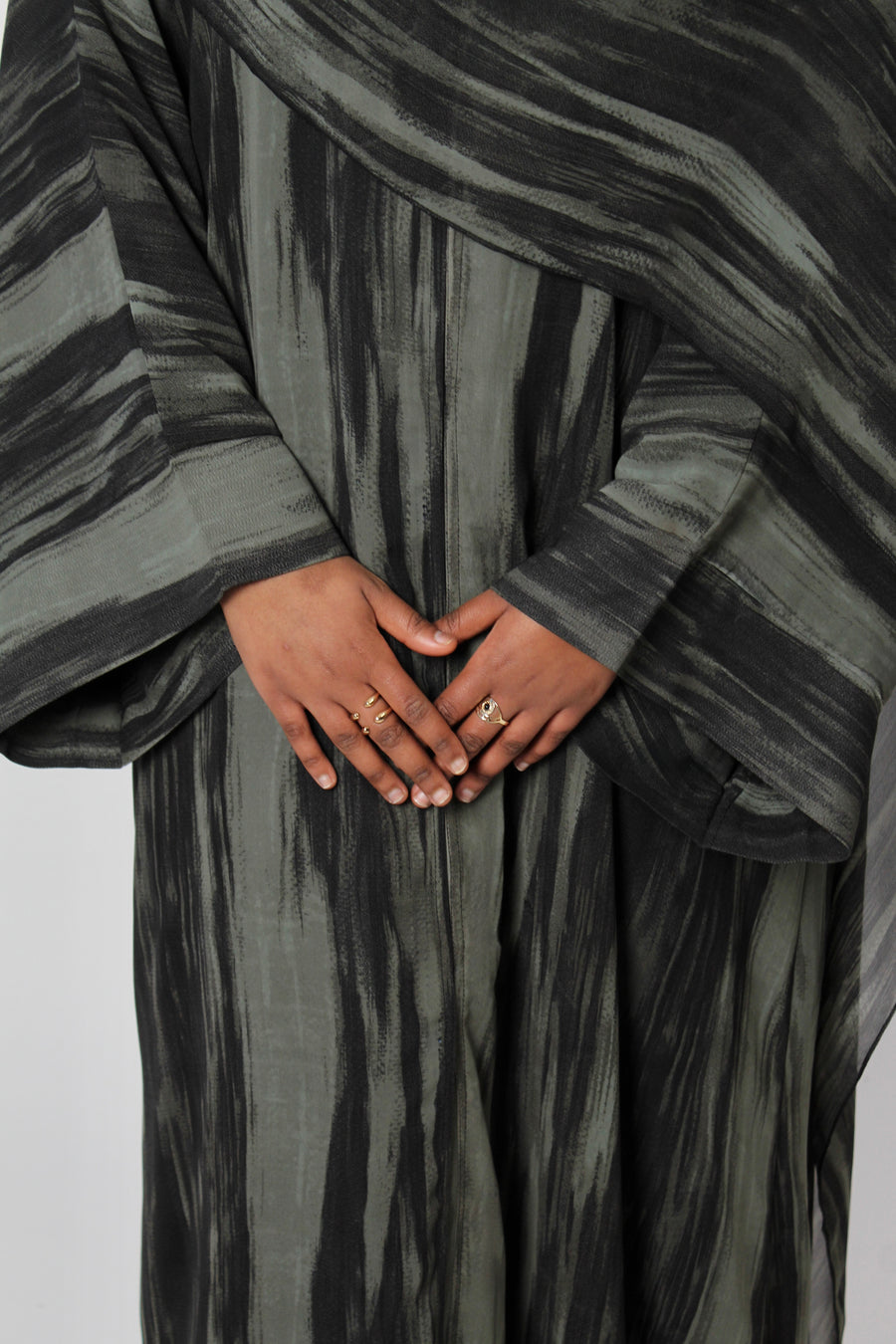 Sage Green Matching Chiffon Abaya