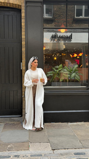 White Open COCO Abaya