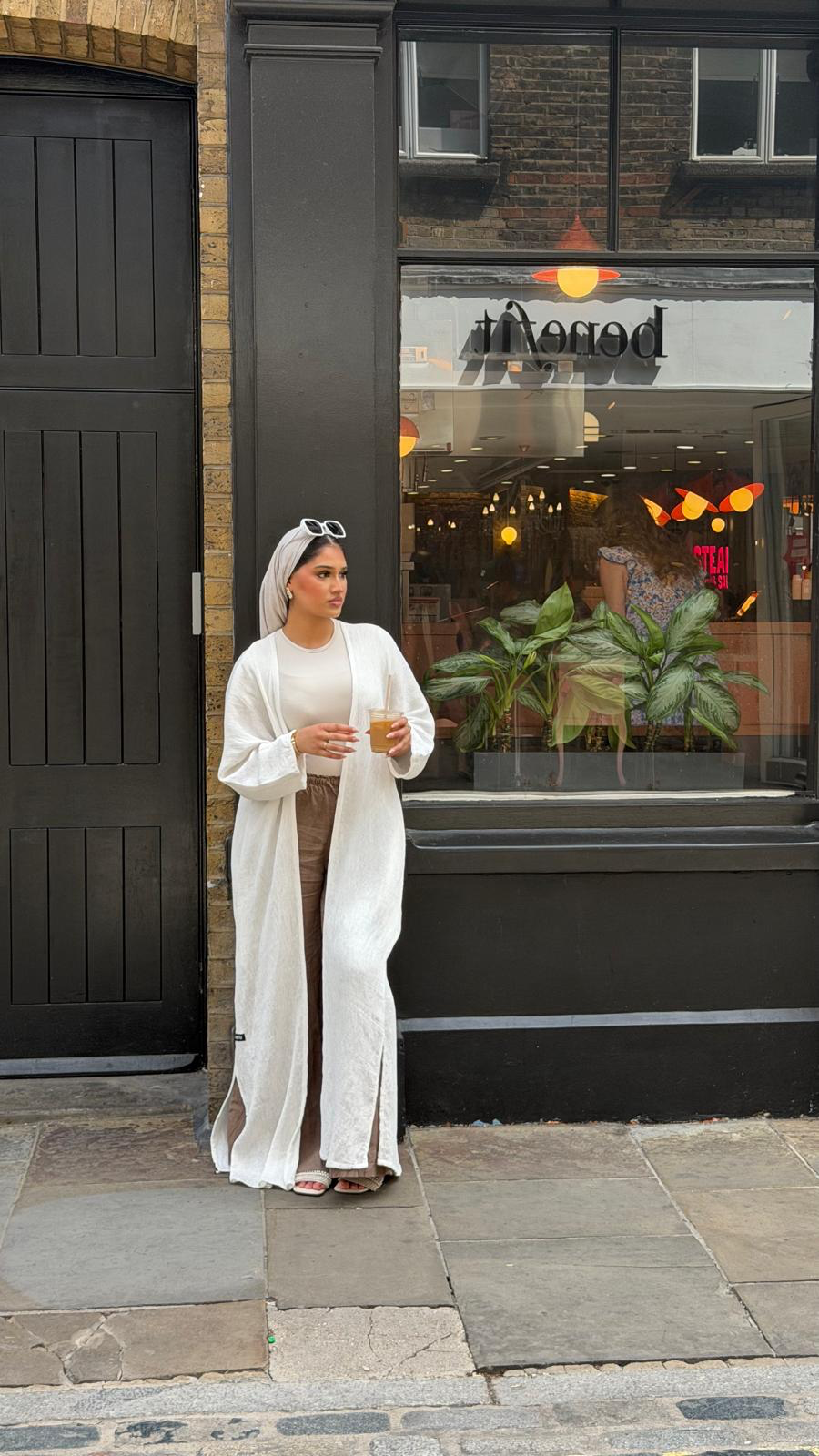 White Open COCO Abaya