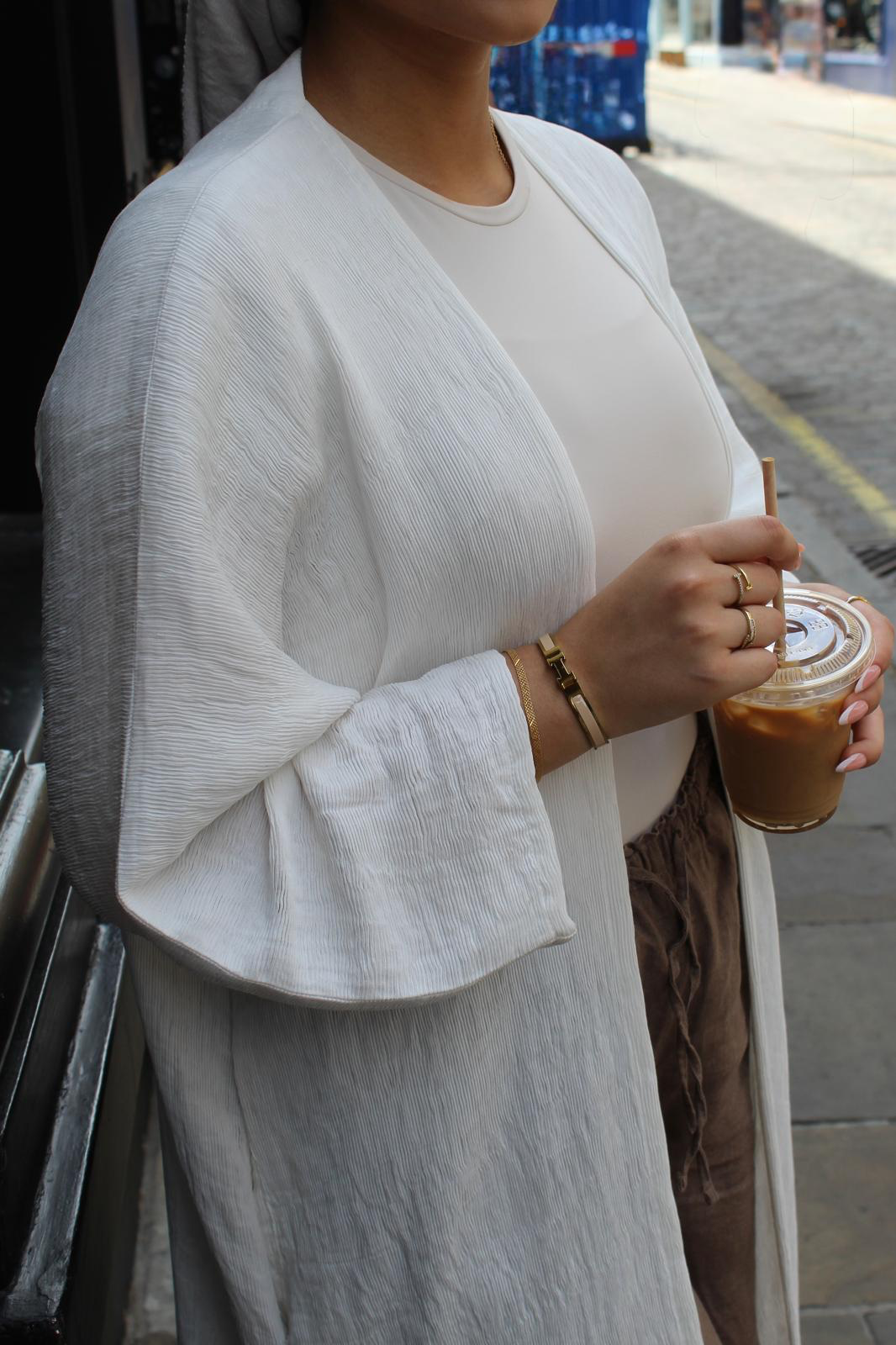 White Open COCO Abaya