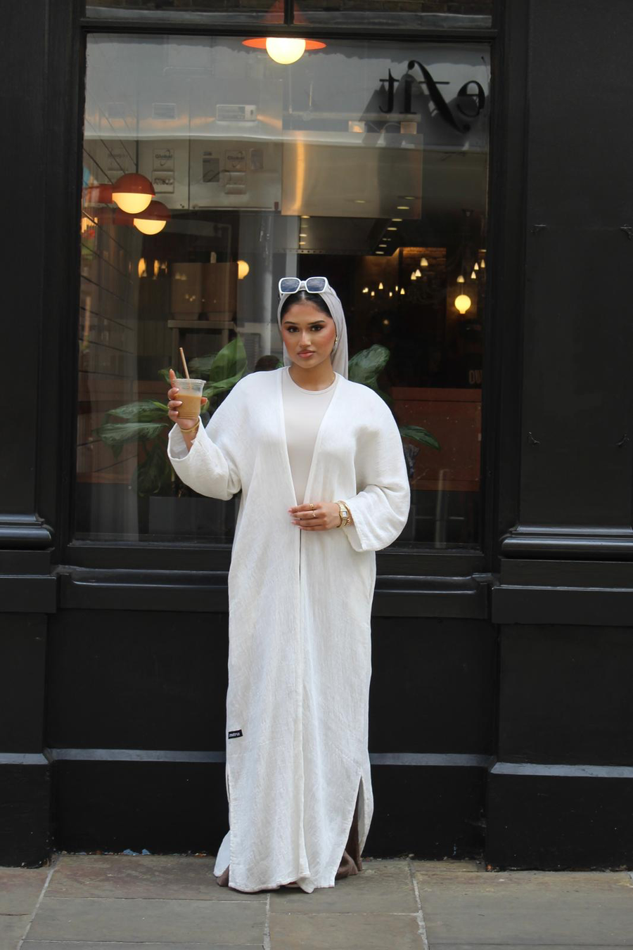 White Open COCO Abaya