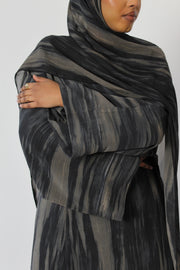Stone Blue Matching Chiffon Abaya