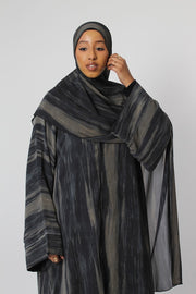 Stone Blue Matching Chiffon Abaya